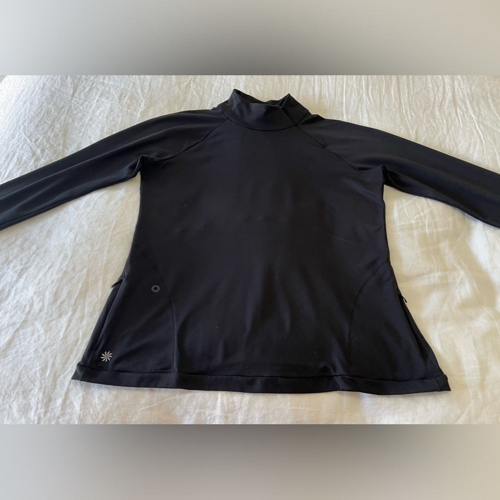 Athleta | Women’s XL | 1/2 Zip Black Superluxe Long Sleeve Running Shirt